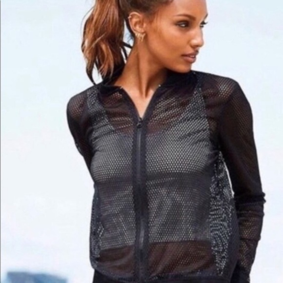 Victoria's Secret Jackets & Blazers - Victoria Secret Sport | Black Mesh ZIP-Up Jacket